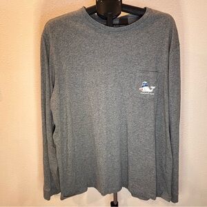 Vineyard Vines Men’s Long Sleeve T-Shirt Gray XL Christmas Theme